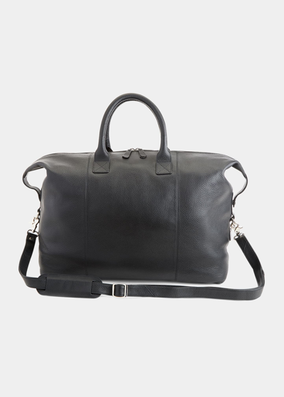 Royce New York Personalized Medium Executive Leather Duffel Bag In Black- Deboss