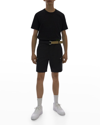 Helmut Lang Men's Belted Zip-pocket Shorts In Black