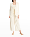 Theory Bracelet-sleeve Boyfriend Cutaway Blazer In Rice