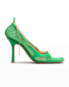 Bottega Veneta Stretch Leather-trimmed Pumps In Parakeet