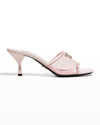 Prada Plexi Patent Kitten-heel Mule Sandals In Alabaster Pink