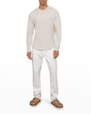 Vince Men's Solid Slub Popover Hoodie In Desert Sand