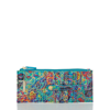 Brahmin Muse Melbourne Croc Embossed Leather Card Wallet In Blueammolite
