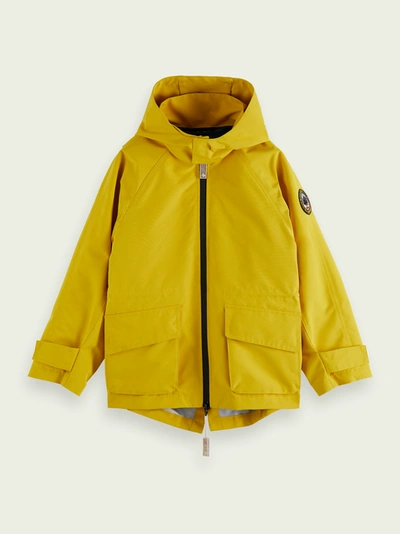 Scotch & Soda Kids' Rain Jacket With Detachable Inner Jacket Golden Yellow