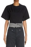 Isabel Marant Zazie Ruched Cotton Jersey T-shirt In Black
