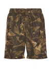 Isabel Marant Hydra Abstract Camo Swim Trunks In Khaki