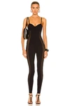 Fleur Du Mal Jersey And Mesh Catsuit In Black