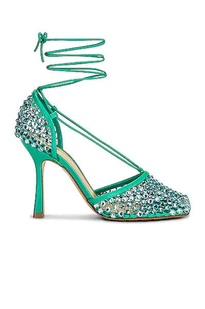 Bottega Veneta Stretch Lace-up Sandals In Acid Turquoise