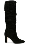 Manolo Blahnik Suede Calassohi 90 Boot In Black