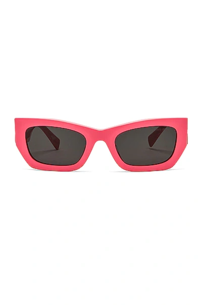 Miu Miu 53mm Rectangle Sunglasses In Dark Pink & Dark Grey