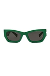 Miu Miu 53mm Rectangle Sunglasses In Green & Dark Grey