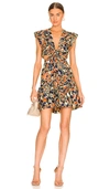 A.l.c Lexi Floral Cut-out Twist Front Mini Dress In Black