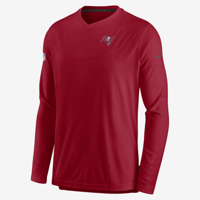 Nike Men's Dri-fit Lockup Coach Uv (nfl Tampa Bay Buccaneers) Long-sleeve Top In Red