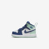 Jordan Babies' 1 Mid Infant/toddler Shoes In Mystic Navy,white,mint Foam