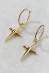 Luv Aj Cross Charm Hoop Earrings In Gold