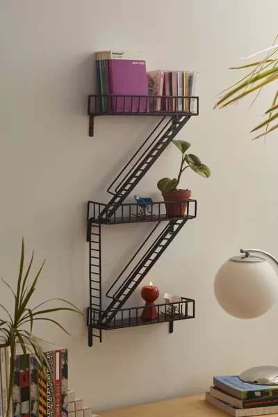 Urban Outfitters Fire Escape Wall Shelf In Black