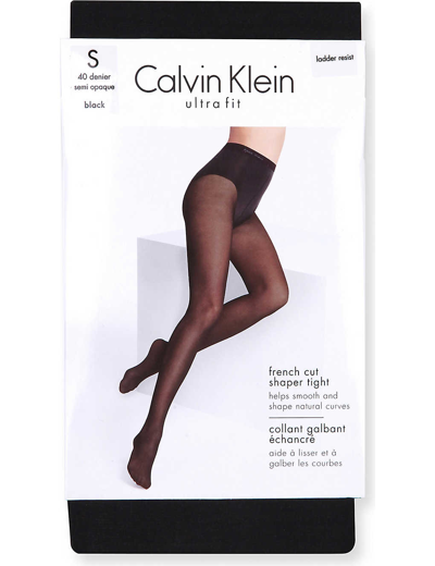 Calvin Klein French-cut 40 Denier Tights In Black