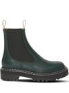 Proenza Schouler 30mm Lug Sole Leather Chelsea Boots In Dark Green Leather