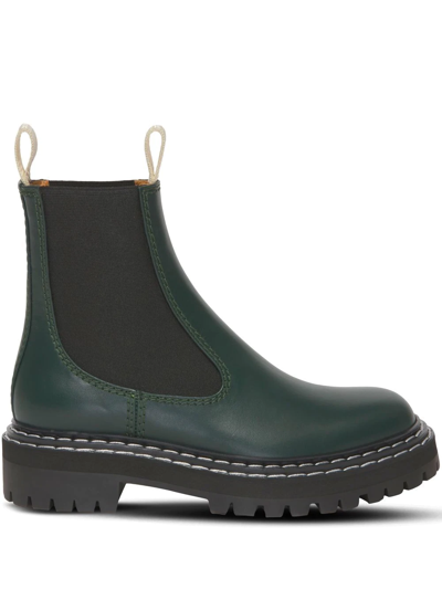 Proenza Schouler 30mm Lug Sole Leather Chelsea Boots In Eden