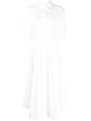 Jonathan Simkhai Jazz Cutout Pintucked Cotton-blend Poplin Midi Shirt Dress In White