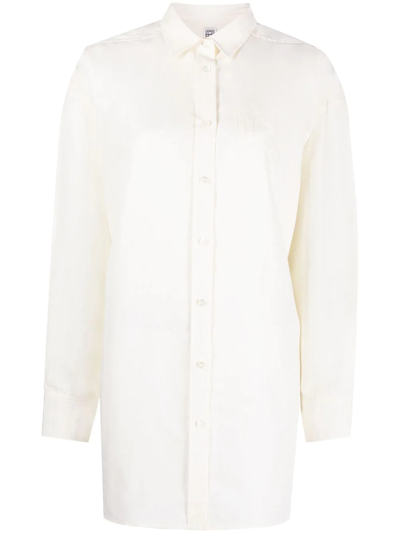 Totême Logo-patch Button-up Shirt In Nude