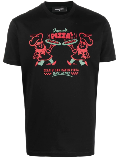 Dsquared2 Graphic-print Short-sleeved T-shirt In Schwarz
