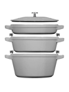 Staub Cast Iron 4-pc. Stackable Pot Set In Graphite Grey