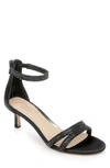 Jewel Badgley Mischka Ankle Strap Brie Heel In Black Satin