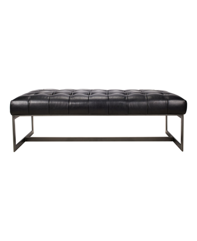 Moe's Home Collection Wyatt Leather Bench Black