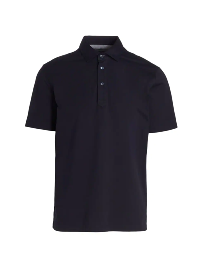 Brunello Cucinelli Men's Jersey Polo Shirt In Navy