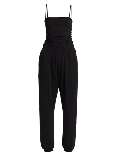 Atm Anthony Thomas Melillo Pima Cotton Ruched Jumpsuit In Black