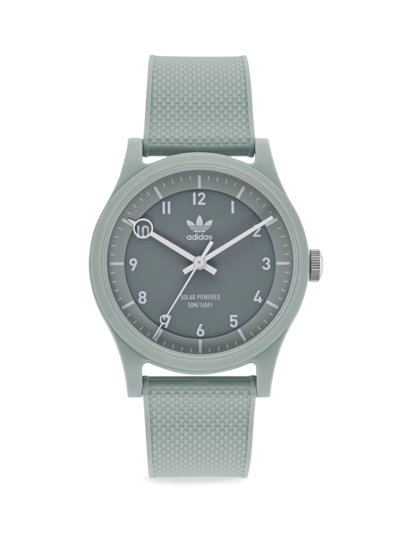 Adidas Originals Project 1 Solar-powered Resin Strap Watch In Grey