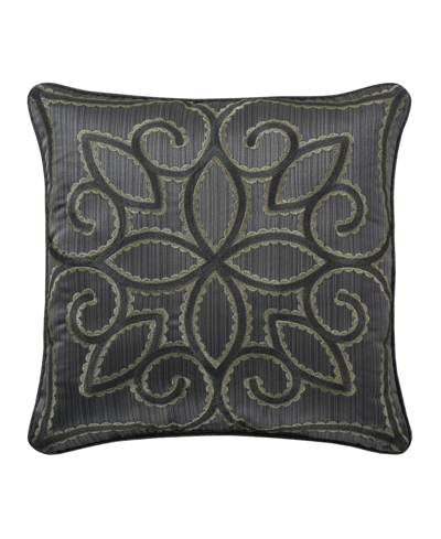 J Queen New York Deco Decorative Pillow, 18" X 18" In Charcoal