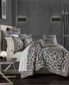 J Queen New York Deco 4-pc. Comforter Set, California King In Charcoal