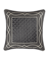 J Queen New York Deco Decorative Pillow, 20" X 20" In Charcoal