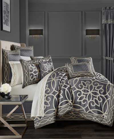 J Queen New York Deco 4-pc. Comforter Set, Queen In Charcoal