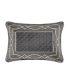 J Queen New York Deco Boudoir Decorative Pillow Bedding In Charcoal