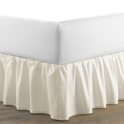 Laura Ashley Solid Ruffled Cotton Bedskirt, Queen In Beige