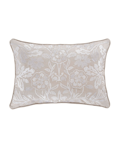 Royal Court Chelsea Embellished Decorative Pillow, 15" X 20" In Gray