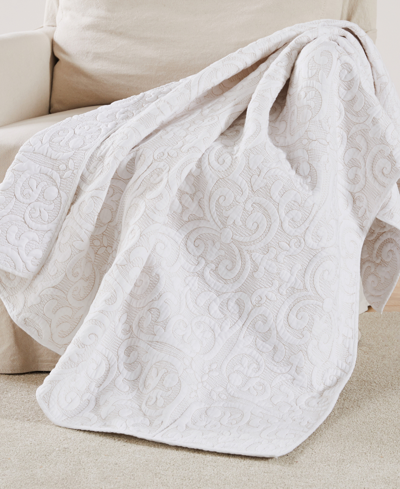 Levtex Sherbourne Scroll Stitch Quilted Throw, 50" X 60" In Cream
