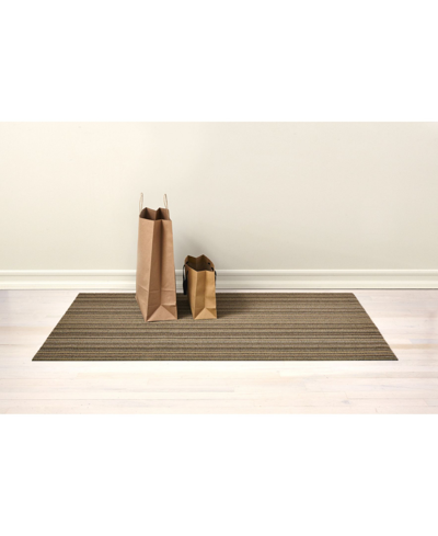 Chilewich Skinny Stripe Utility Floor Mat, 24" X 36" In Mushroom