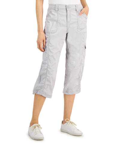 Style & Co Petite Mid Rise Bungee-hem Capri Pants, Created For Macy's In Misty Harbor