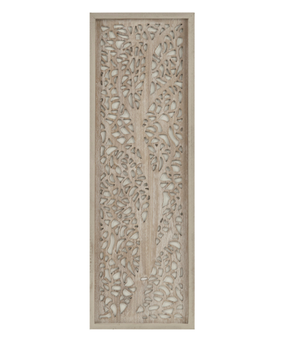 Madison Park Laurel Branches Carved Wood Panel Wall Decor In Natural