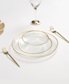 Classic Touch Clear Salad Plate, Set Of 4 In Gold - Tone