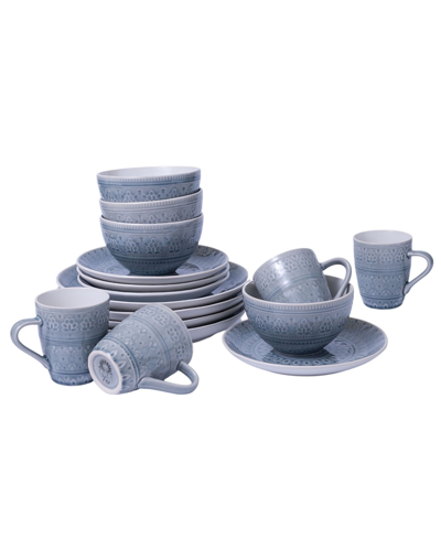 Euro Ceramica Fez Dinnerware Set, 16 Piece In Gray