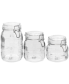 Style Setter Portland Square Glass Canisters, Set Of 3 In Clear