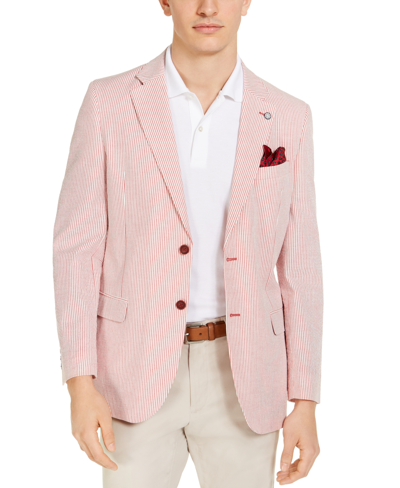 Nautica Men's Modern-fit Seersucker Sport Coats In Pink