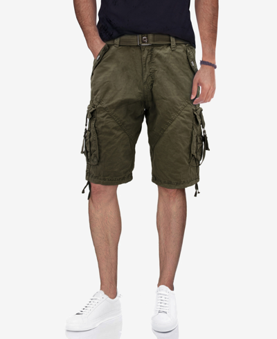 X-ray Men's Belted Twill Tape Detail Cargo Short In Sage