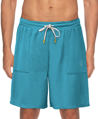Joe Boxer Men's Moisture Wicking Waffle Shorts In Turquoise