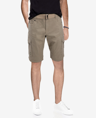 X-ray Men's Belted Stretch Twill Cargo Short In Stone
